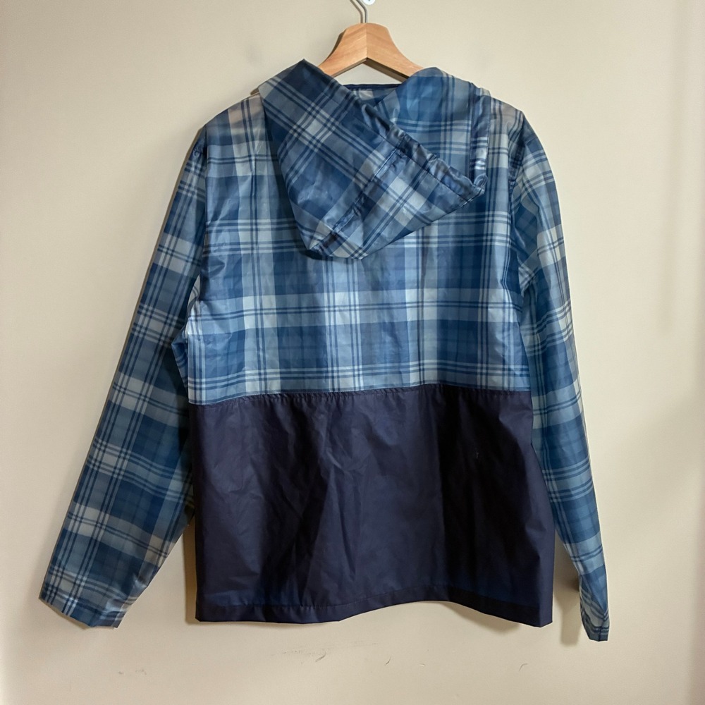 Weatherproof Vintage Plaid Windbreaker Jacket M Blue Mens Waterproof Hooded TPU - Picture 7 of 8